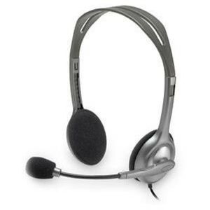 Vintage NWOT Logitech H110 Gray/Silver Headband Headsets